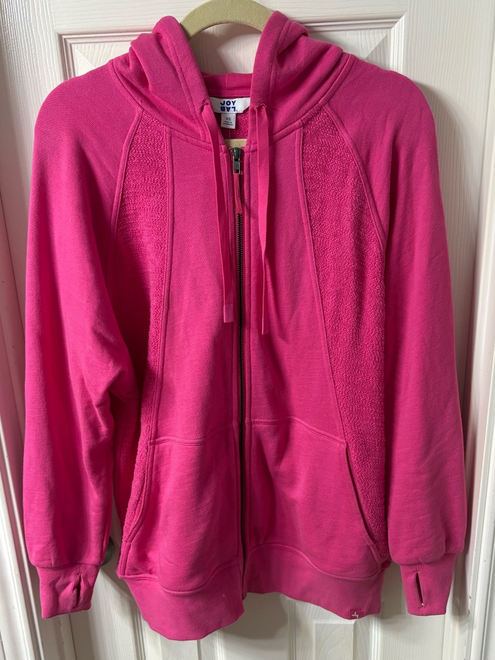 NWT JOY LAB ZIPPERED LOOSE FIT HOODIE -sz XS , could fit up to Med PINK